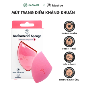 Mút Trang Điểm Mastige Kháng Khuẩn (1 Cái) Antibacterial Sponge Hasaki Sản Phẩm Chính Hãng