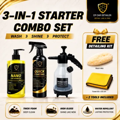 【CP CAR Detailer】Snow Wash W2C Set Nano Car Shampoo + Coating + Foam Sprayer Car Wash Foam & Coat Set