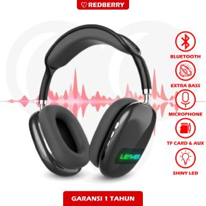 Headphone Bluetooth 5.0 LENYES LH76 RGB LED HIFI BASS wireless stereo headset bando with microphone original