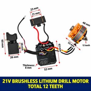 DOOUR Động cơ không chổi than Stator động cơ không chổi than Điện áp 21V Thiết kế không dây. Bộ cuộn dây stato Đáng tin cậy. Cuộn dây stato Bo mạch điều khiển Cho Mán điện Dayi Sửa chữa dụng cụ điện.