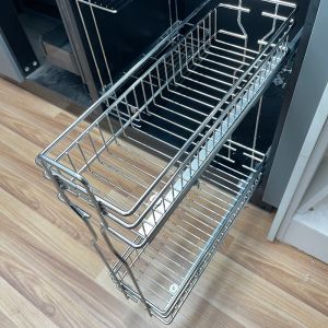 Pull Out Basket Kitchen Cabinet 304 Stainless Steel for Kitchen Rack Organizerz Kitchen Hanging Rack Spice Storage Holder Condiment Organizer Bathroom Shelves