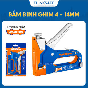 Dụng cụ bấm đinh ghim 3 trong 1 Wadfow WGU2614 điều chỉnh lực bấm dùng để bấm đinh thẳng đinh U đinh bê tông - Thinksafe