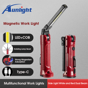 Aunlight COB LED Work Light USB Rechargeable LED Flashlight Inspection Lamp With Magnetic