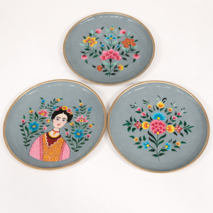 Traditional Hand-Painted Steel Decorative Plate | Indian Art Wall & Table Décor | Assorted Designs (Size - 11 Inch | 400 g | Pack of 1 Pc)