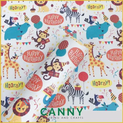 5 Helai KERTAS PEMBALUT HADIAH PRESENT GIFT WRAPPING PAPER / SAFARI THEME GIFT WRAPPER / FLOWER GIFT WRAPPER 5 pcs