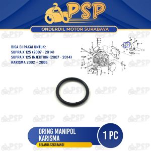Oring Manipol Karisma (Harga 1 PCS) - O Ring Karet Seal Sil Siel Intake Intek Honda Supra X 125