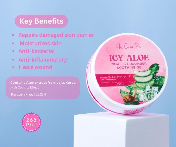 Her Choice Ph Icy Aloe Snail & Cucumber Soothing Gel | Lazada PH