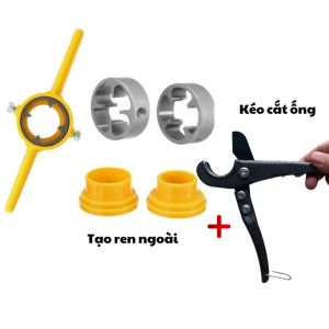Bộ dung cụ tạo ren ống nước tạo ren ống nhựa PVC tạo khớp nối ren ống nước ren ngoài 15 20 25mm - Kim Khí Thanh Tùng