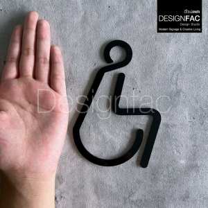 ป้ายห้องนำ้คนพิการ สัญลักษณ์คนพิการสวยๆ ป้ายอะคริลิคหน้าห้องน้ำ สไตล์โมเดิร์น มินิมอล ลอฟท์Designfac