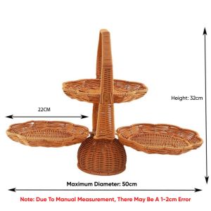 XENMART Hand-woven Texture Hand-woven Storage Basket Lightweight Imitation Rattan Material Imitation Rattan Basket Natural Style Foldable Design Small Storage Basket Living Room Storage