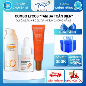 Combo TAM BA TOÀN DIỆN Lycos: Tinh Chất Peel Lycos – Gel Cấp Ẩm Lycos – Kem Chống Nắng LYCOS Herb UV Shield