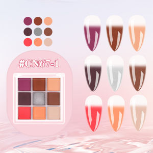 Nail Gradient Bubuk Powder Gradient 9 Warna Nail Gradient Powder Ombre Nail ArtCompact Ombre Nail Art Chrome Shadow Nail Art
