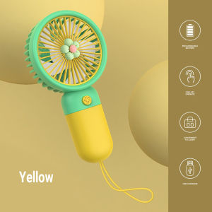 Mini Handheld Fan Cute Vegetables and Fruits Design Portable Rechargeable USB Office Desktop Student Dormitory Cartoon Decoration