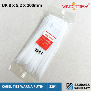 Vincitory Kabel Ties Hitam Putih  200 250 300 Isi 100 Buah  Cable Tie Pengikat Kabel