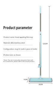 AT.MALL 💖 ไม้ถูพื้นรีดน้ำในตัว Magic Mop | ไม่ต้องบิดมือ | หัวหมุน 360° | มีแปรงกวาดเส้นผม | แถมผ้าไมโครไฟเบอร์