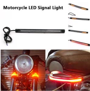 E&M Motorcycle Turn Signal Light Flexible Tail Light Strip Back LED Brake Turn Signal License Plate Light Strip for Bobber Cafe Racer ATV (48 LED)