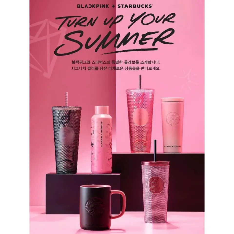 710ML BLACKPINK X Star.buck.s Bling Tumbler Jisoo Doodle Cold Cup