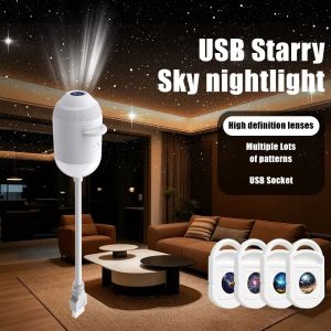 Explosive USB Starry Sky Projection Light for Car Interior Home Bedroom Nightlight Romantic Galaxy Atmosphere Light