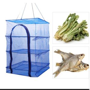 Lồng Lưới Phơi Thực Phẩm chống ruồi muỗi côn trùng treo 4 tầng để phơi cá khô có thể xếp gọn