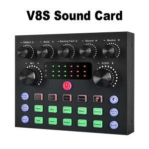 RIXTON V8S Sound Card Sound Effects w/ Audio Mixer for Streaming Podcast Streaming w/ Voice Changer(V8S Sound Card)