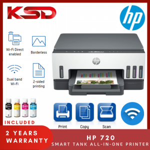 HP Smart Tank 720 All-in-One Printer (Print Scan Copy Auto Duplex WiFi Printing Bluetooth)