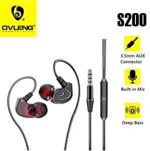 S200 6D Surround Sport Sound Bass Noise Cancellation 3.5mm Plug Earphone with Microphone