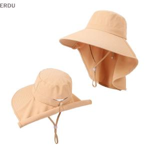 💖【Special price】💖ERDU Summer Women Bucket Hat With Shawl Lightweight Breathable Face Neck Protection Sun Hat Beach Cap Design Travel
