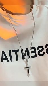 Cross Pendant Necklace Retro Flame Cross Necklace Mens and Womens Gift Men Women Jewelry
