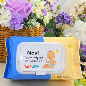 Combo 10 gói Khăn Ướt Baby NAVI Cao Cấp 100 Tờ/Gói - Không Mùi Không Cồn Không Kích Ứng Da