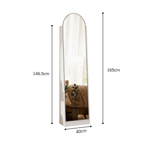 Homelife Arched Full Length Mirror Freestanding Floor Mirror Mirror With Storage Shelf Multi Layer Storage Shelves