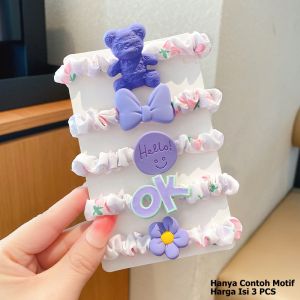 (3 PCS) Ikat Rambut OK! / Kuncir Scrunchie Anak Perempuan Kunciran Rambut Lucu Aksesories Korea Style Alinkidos