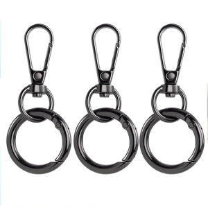 3Pcs Swivel Clasp Clip Metal Swivel Snap Hooks Double Opening Key Chain Clip with Key Ring for DIY Crafts Lanyard Making