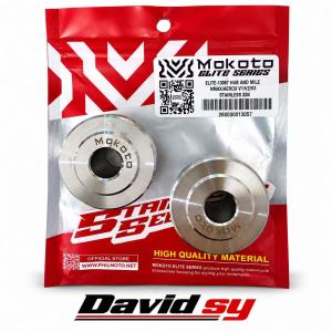 MOKOTO ELITE SERIES 13057-HUB AND MILE FOR NMAX/AEROX V1/V2/V3 MOTORCYCLES-STAINLESS 304