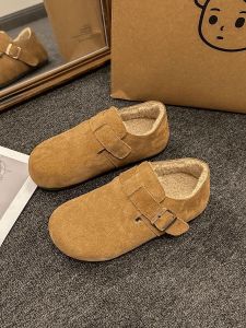 [Free Shipping] Retro Thick-Soled WomenS Autumn And Winter New Style Fleece-Lined Warm Versatile Height-Increasing Fashionable Casual And Easy-To-Wear Shoes