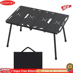 [HOSPORT Official Mall]โต๊ะพับกลางแจ้ง 4 เท่าพร้อมกระเป๋าพกพาโต๊ะพับได้น้ำหนักเบาโต๊ะแคมป์