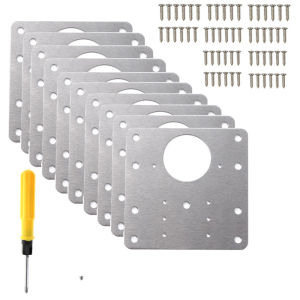 10Pcs Cabinet Hinge Repair Plate Stainless Steel Hinge Fixing Plate kit With Screwdriver