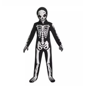 EASYEAH Luminous Skeleton Skull Costume Printed Glow-in-dark Skeleton Ghost Jumpsuit  Full Body Halloween Cosplay Outfits Costume Party