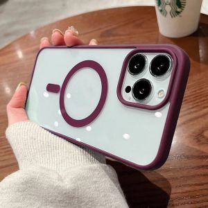 (24h Deliver) for IPhone 14 13 12 11 Pro Max Plus Wireless Charge Phone Case Matte Transparent Acrylic Hard Case Compatible