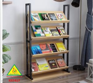 Kệ trưng bày sản phẩm hàng hóa kệ trang trí khung sắt mặt gỗ KST417- Nội thất lắp ráp Viễn Đông Adv
