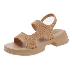 [Free Shipping] Thick-soled sandals for women summer new Korean style student open-toe flat Roman shoes