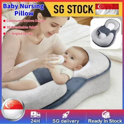 For Newborn Baby Lounger Pillow Acid Reflux Breastfeeding Pillow For Reducing Spit-Up Safety Strap Baby Wedge Pillow