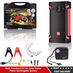 99800mAh Car Jump Starter 12V Car Jumper Starting Booster Car Start Supply With Air Pump Jump Starter For Car Battery Portable USB Charger Multi-function Rechargeable Emergency Power bank Starting Device