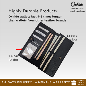 Long Leather Wallet for Men - Premium Leather Wallet - Black/Brown Wallet - Men Long Wallet with Zip - SD07 Oxhide-Long Wallet for Men-HPOX