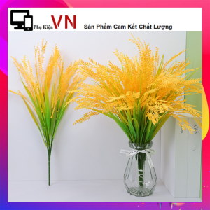 Cây Giả Bông Lúa Trang Trí Tết 5 Nhánh – Cành Lúa Nhựa Cắm Bình Mang Lại Tài Lộc May Mắn Decor Nhà Cửa - Bông Lúa Thần Tài