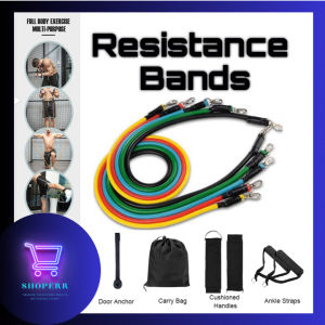 11-piece Fitness Resistance Band Pull Rope Yoga Elastic Band Upgrade Training Belt Set Pilates