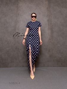 🔖Mirrorsister 50826.4 เดรสยาวลายจุดสุดชิค ดีไซน์ผ่าหน้า เรียบแต่ไม่ธรรมดา ใส่ได้ทุกโอกาส