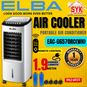 SYK ELBA Portable Air Cooler Air Conditioner With Remote Control Mesin Penyejuk Penulen Udara EAC-G6570RC(WH) - 7 Liter
