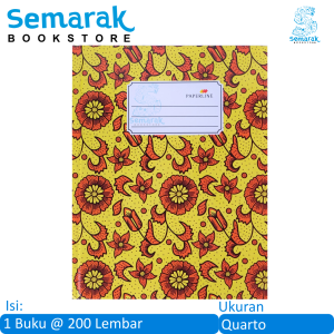 Paperline Hard Cover Buku Tulis Sampul Tebal Quarto [1 Buku / 200 Lembar]