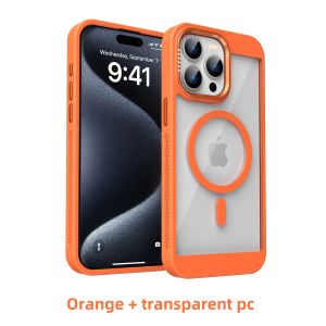 Magnetic Frame Bumper Protection Phone Case For iPhone 17 16 15 14 13 12 11 Pro Max Plus for Magsafe Acrylic Translucency Cover