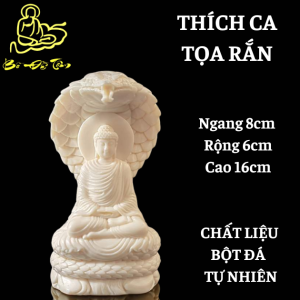 Tượng Phật Thích Ca ngồi thuyết Pháp trên rắn thần Naga cao 16cm hàng thủ công mỹ nghệ tinh xảo